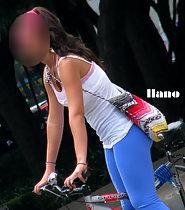 Hot chick on a bike