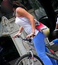 Hot chick on a bike