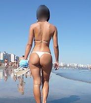 Big round butt spotted on beach