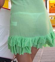Slutty milf in fully transparent dress