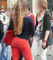 Nice ass in red pants