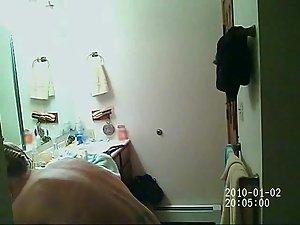 Spying on her bathroom morning routine Picture 5