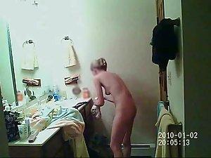 Spying on her bathroom morning routine Picture 6