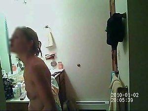 Spying on her bathroom morning routine Picture 8