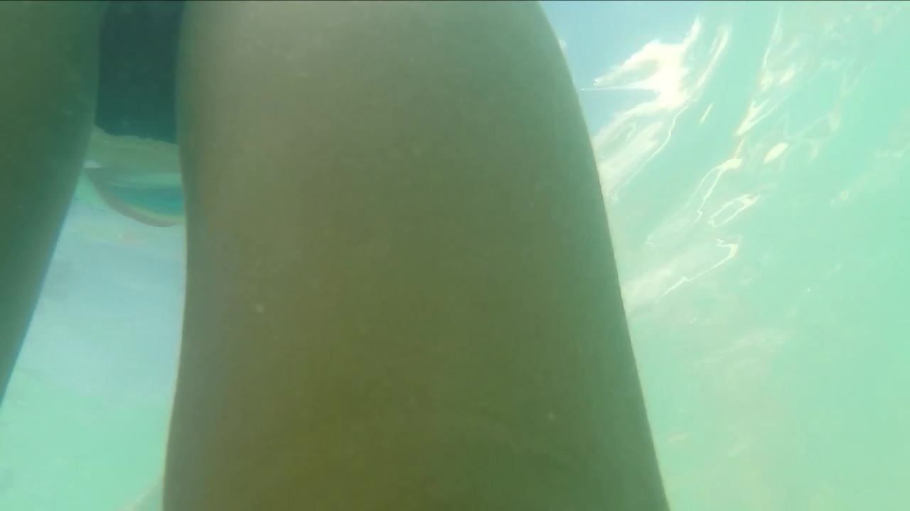 Close look at a hot bubble butt inside water