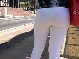 Spying sexy panties under white pants Picture 1