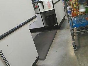 Chubby girl got huge butt in grey tights Picture 6