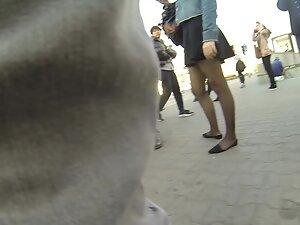 Visible tattoos made voyeur want to see her upskirt Picture 1