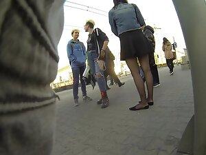 Visible tattoos made voyeur want to see her upskirt Picture 2