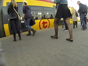 Visible tattoos made voyeur want to see her upskirt Picture 3