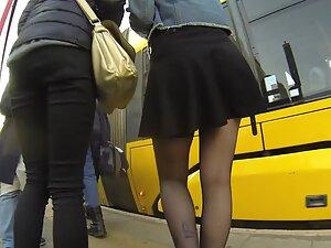Visible tattoos made voyeur want to see her upskirt Picture 4