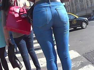 Jeans are so tight that you can imagine her naked