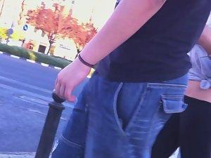 Creepshot of teen girl's sexy thong Picture 3