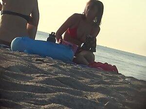 Big young breasts in a red bikini top Picture 1