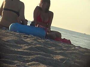 Big young breasts in a red bikini top Picture 3