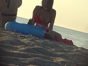 Big young breasts in a red bikini top Picture 6