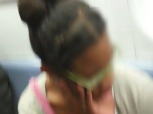 Big chocolate boobs in train Picture 3