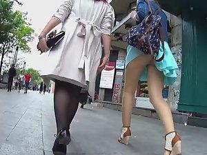 Backpack raises skirt and shows ass Picture 4