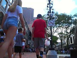 Shorty with wedgie in her bubble butt Picture 1