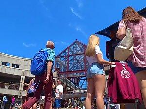 Shorty with wedgie in her bubble butt Picture 7