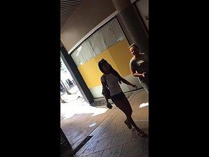 Girl with pointy tits seen twice by voyeur Picture 2