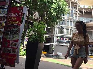 Girl with pointy tits seen twice by voyeur Picture 7