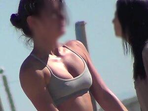 Hard nipples during beach workout Picture 2