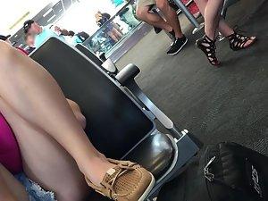 Teen sits in a way that shows her crotch Picture 5