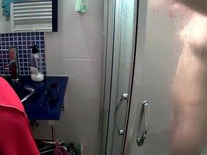 Skinny teenage girl finishing her shower Picture 2