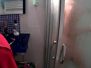 Skinny teenage girl finishing her shower Picture 4
