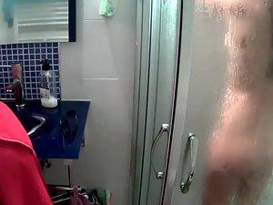 Skinny teenage girl finishing her shower Picture 7