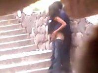 Teen couple had sex on the stairs Picture 3