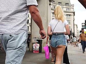 She pulls the shorts out when they go too deep in her ass Picture 2
