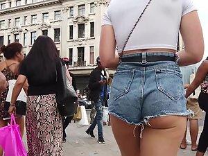 She pulls the shorts out when they go too deep in her ass Picture 3