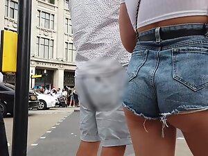 She pulls the shorts out when they go too deep in her ass Picture 5