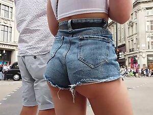 She pulls the shorts out when they go too deep in her ass Picture 6