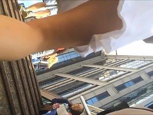 Hot smoking woman gets followed Picture 4