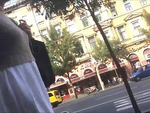 Hot smoking woman gets followed Picture 6