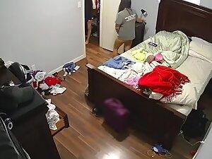 Big butt opens up while she looks under bed Picture 3