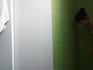 Slim girl undresses and showers in front of hidden cam Picture 5