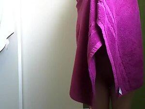 Slim girl undresses and showers in front of hidden cam Picture 8