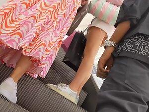 Upskirt of lovely ass cheeks in shopping mall Picture 6