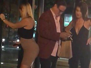 Spying on sugar daddy with two girls