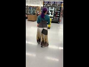 Big butt makes her panties show in loose pants Picture 6