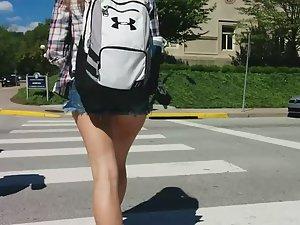 Sexy teen with a big backpack Picture 4