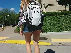 Sexy teen with a big backpack Picture 6