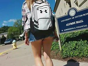 Sexy teen with a big backpack Picture 7