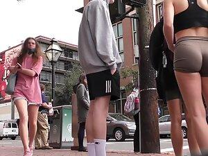 Voyeur caught an impressive fit ass in tight shorts Picture 2