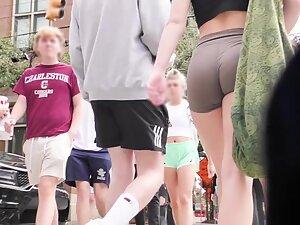 Voyeur caught an impressive fit ass in tight shorts Picture 8