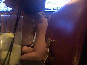 Nipple slip keeps happening in a bar Picture 7
